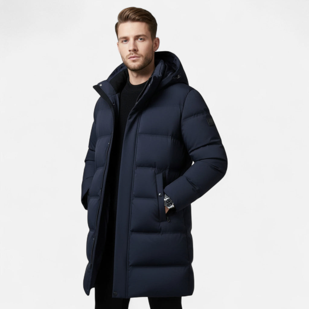Santiago | Parka Impermeable Negra para Hombre con Capucha Aislante para Invierno 1