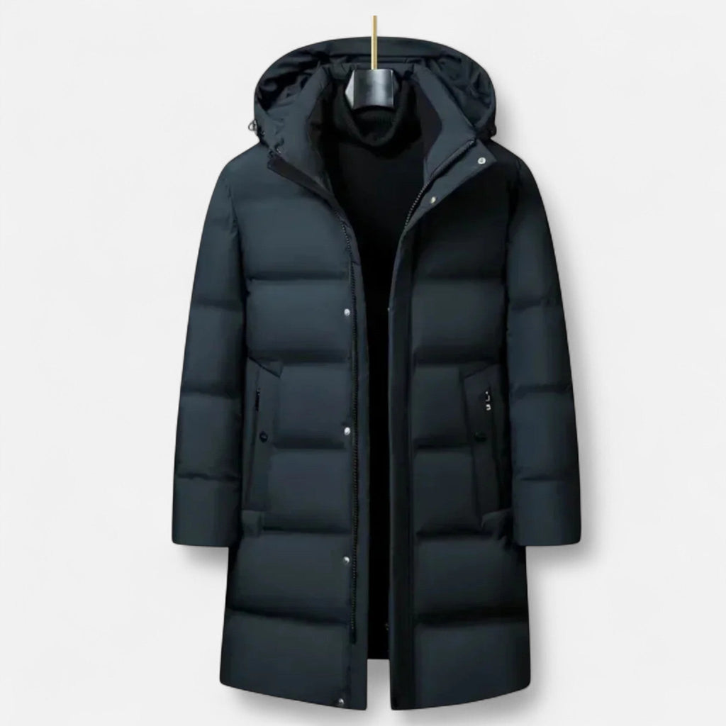 Santiago | Parka Impermeable Negra para Hombre con Capucha Aislante para Invierno 5