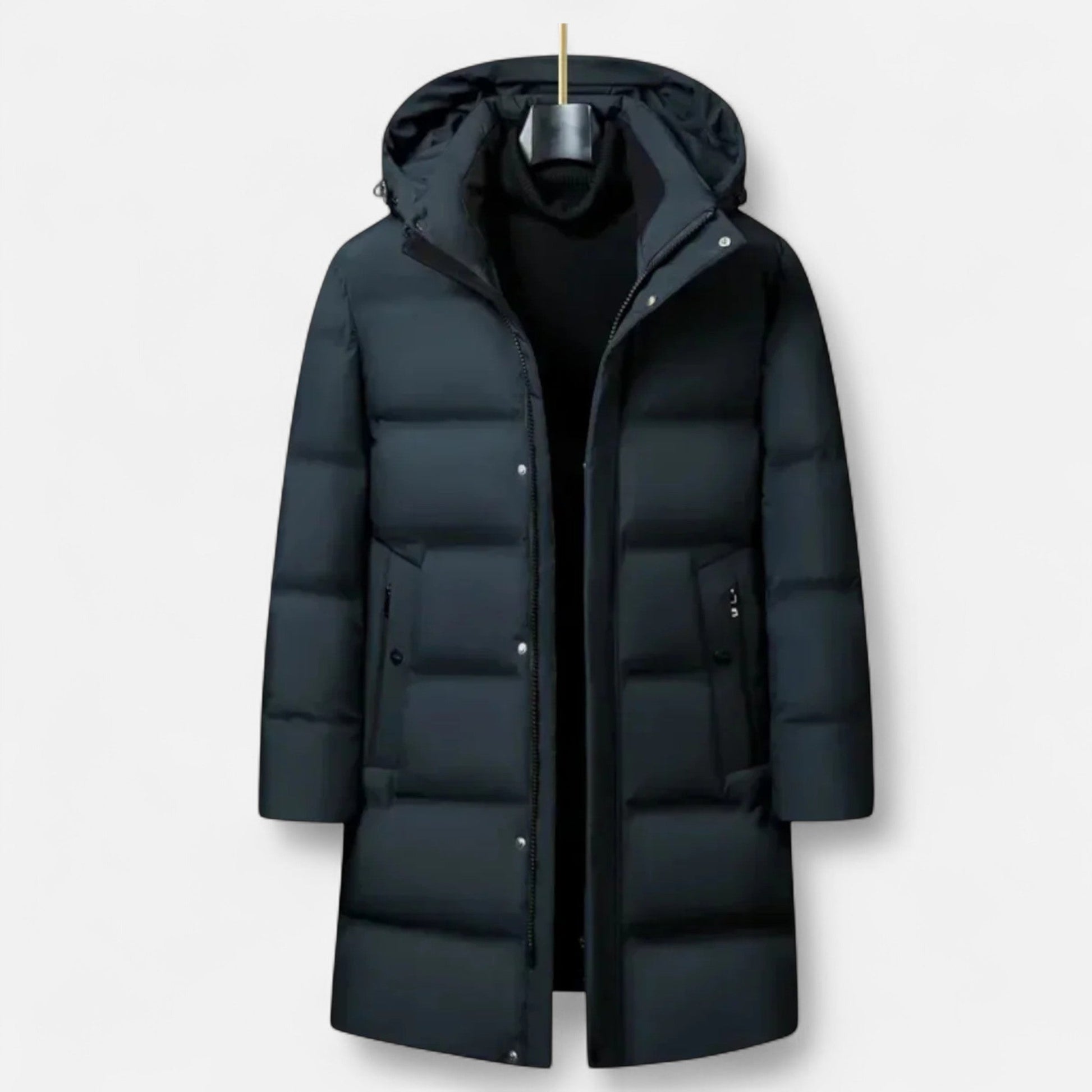 Santiago | Parka Impermeable Negra para Hombre con Capucha Aislante para Invierno 5