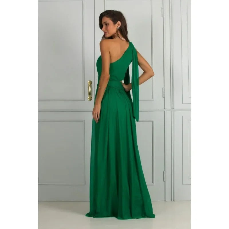Sofia | Elegante Vestido Largo Plisado Verde 2