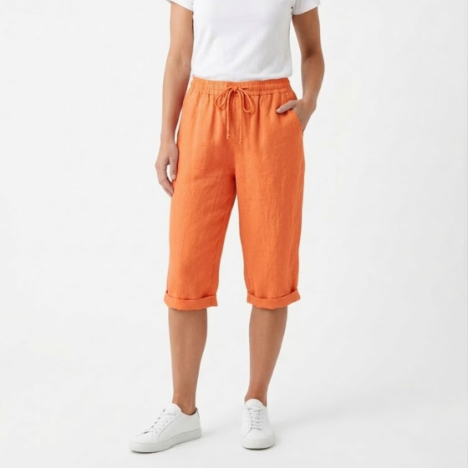 Sofía | Pantalones Cortos de Algodón y Lino para Mujer con Cintura Elástica 0