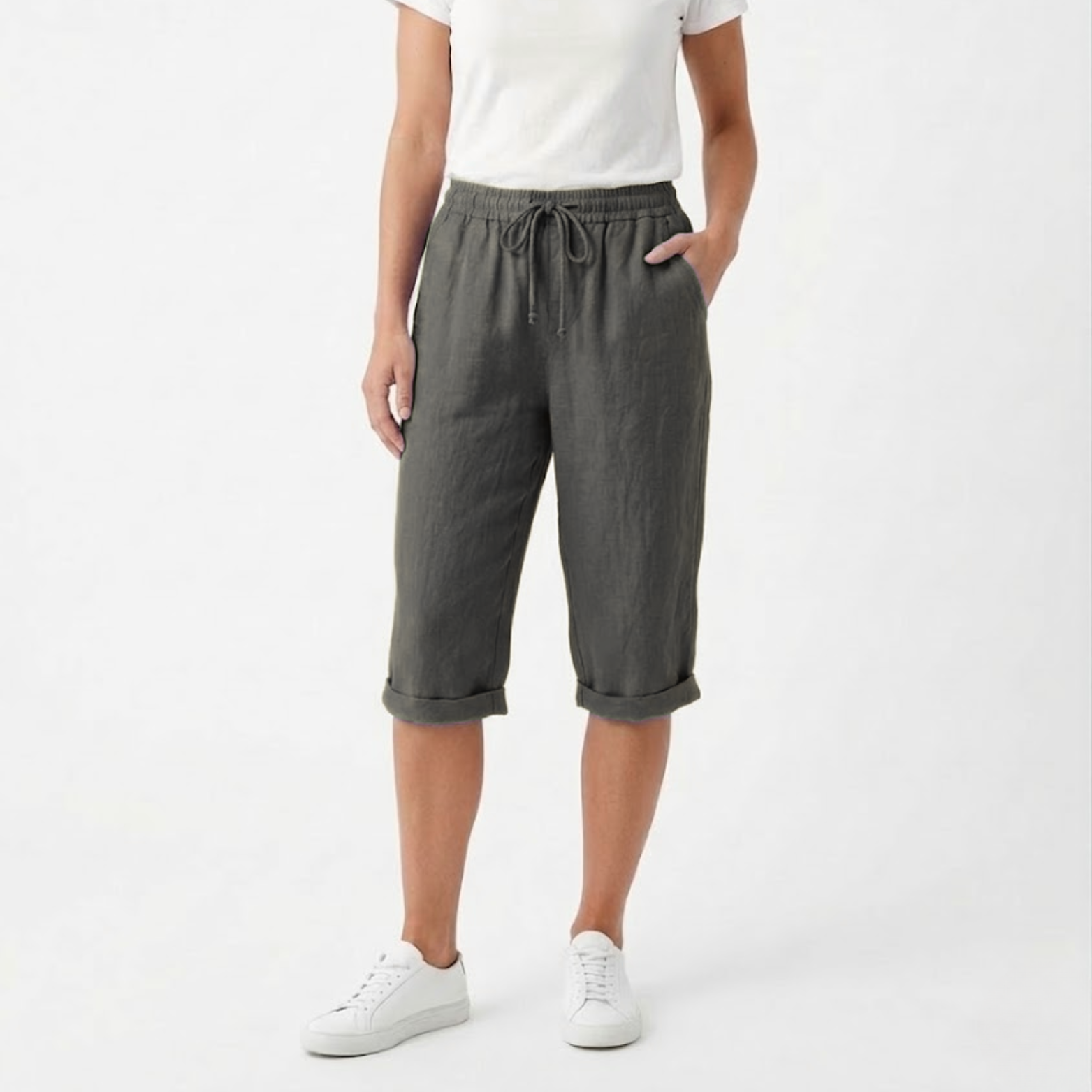 Sofía | Pantalones Cortos de Algodón y Lino para Mujer con Cintura Elástica 10