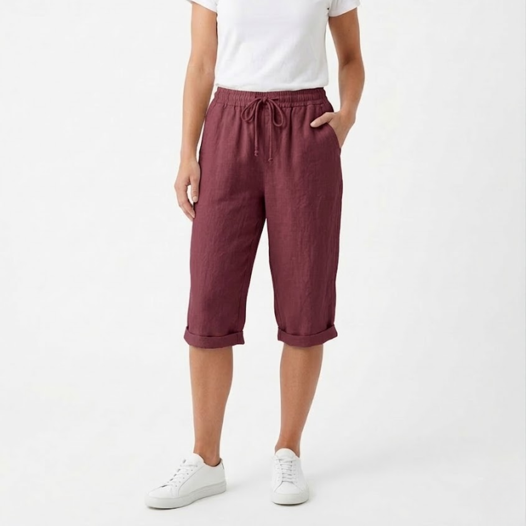 Sofía | Pantalones Cortos de Algodón y Lino para Mujer con Cintura Elástica 11