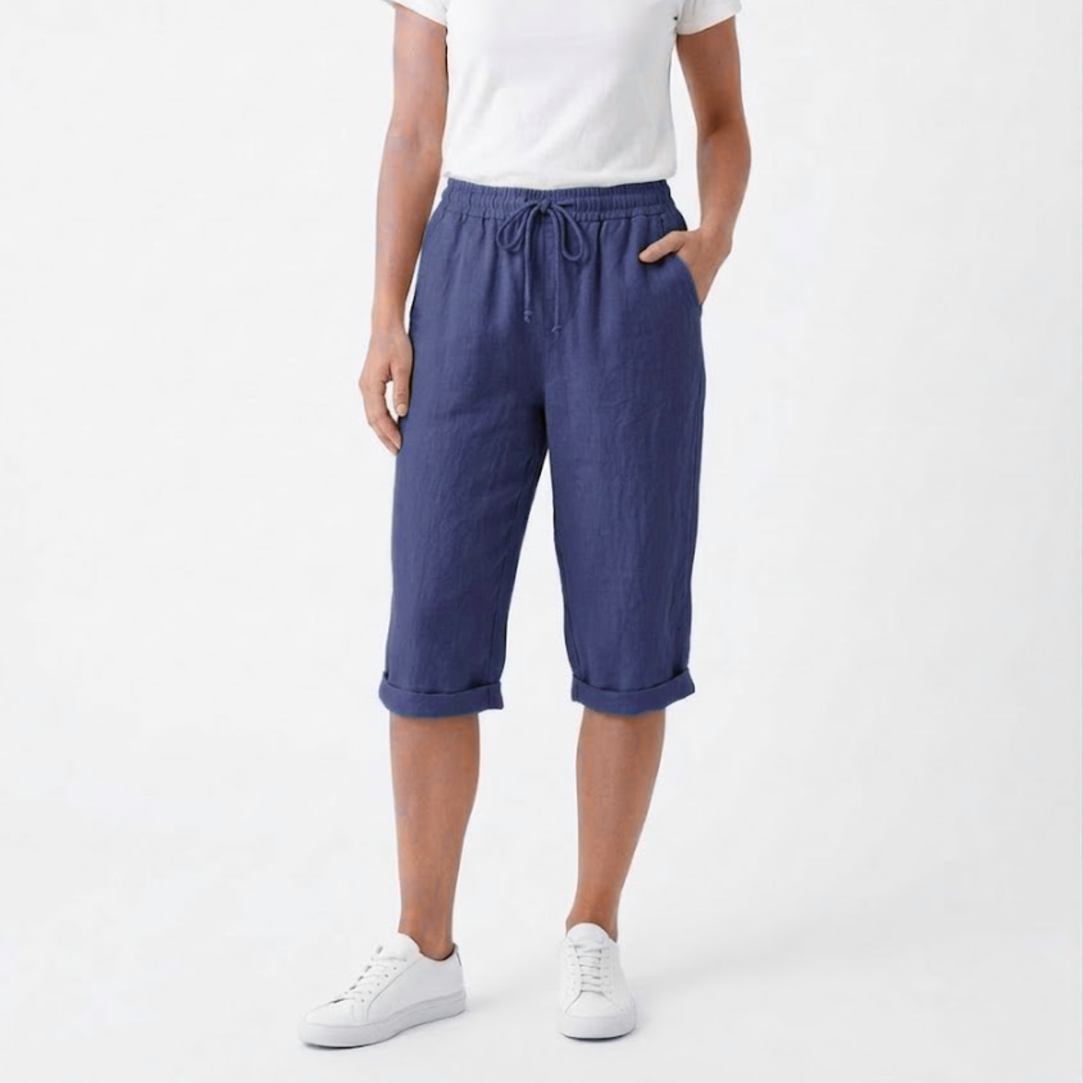 Sofía | Pantalones Cortos de Algodón y Lino para Mujer con Cintura Elástica 12
