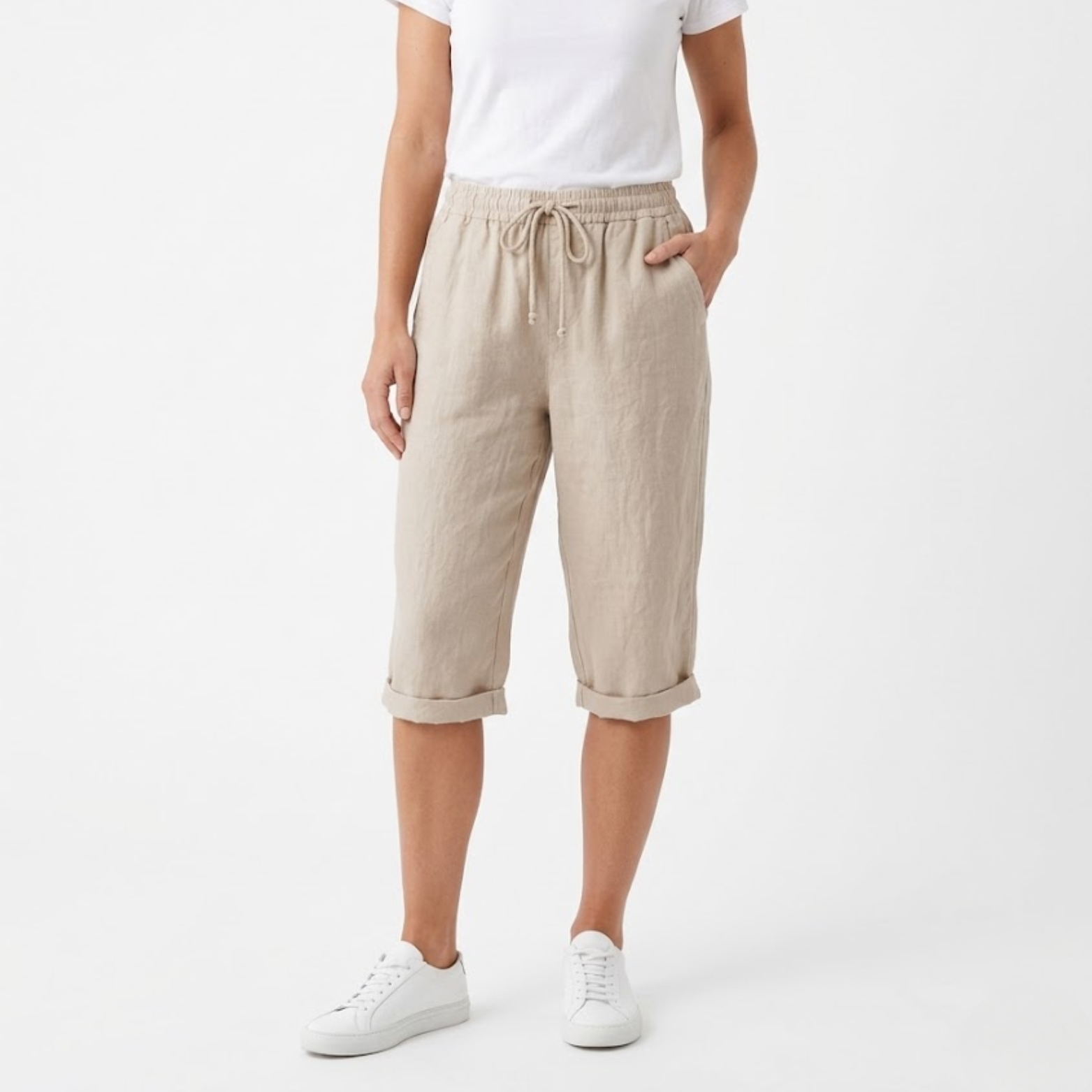 Sofía | Pantalones Cortos de Algodón y Lino para Mujer con Cintura Elástica 3