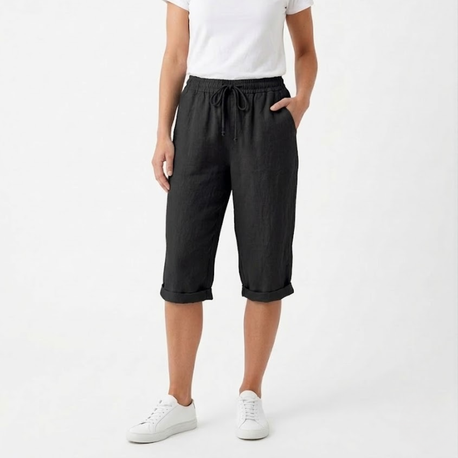 Sofía | Pantalones Cortos de Algodón y Lino para Mujer con Cintura Elástica 4