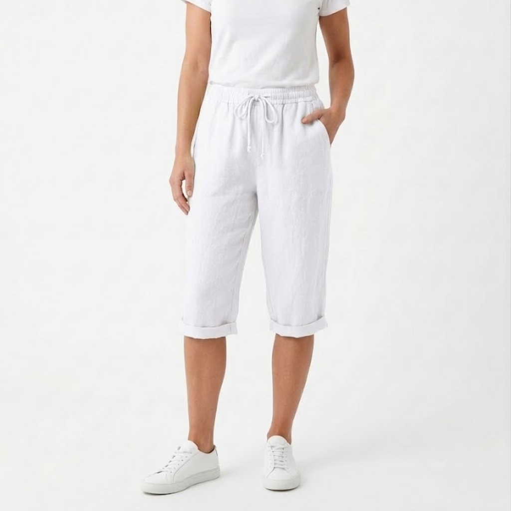 Sofía | Pantalones Cortos de Algodón y Lino para Mujer con Cintura Elástica 7