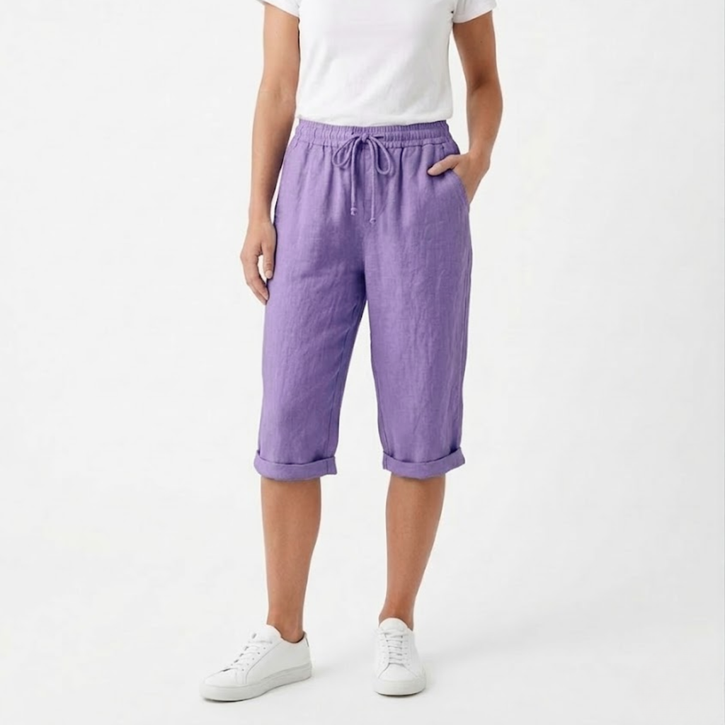 Sofía | Pantalones Cortos de Algodón y Lino para Mujer con Cintura Elástica 8