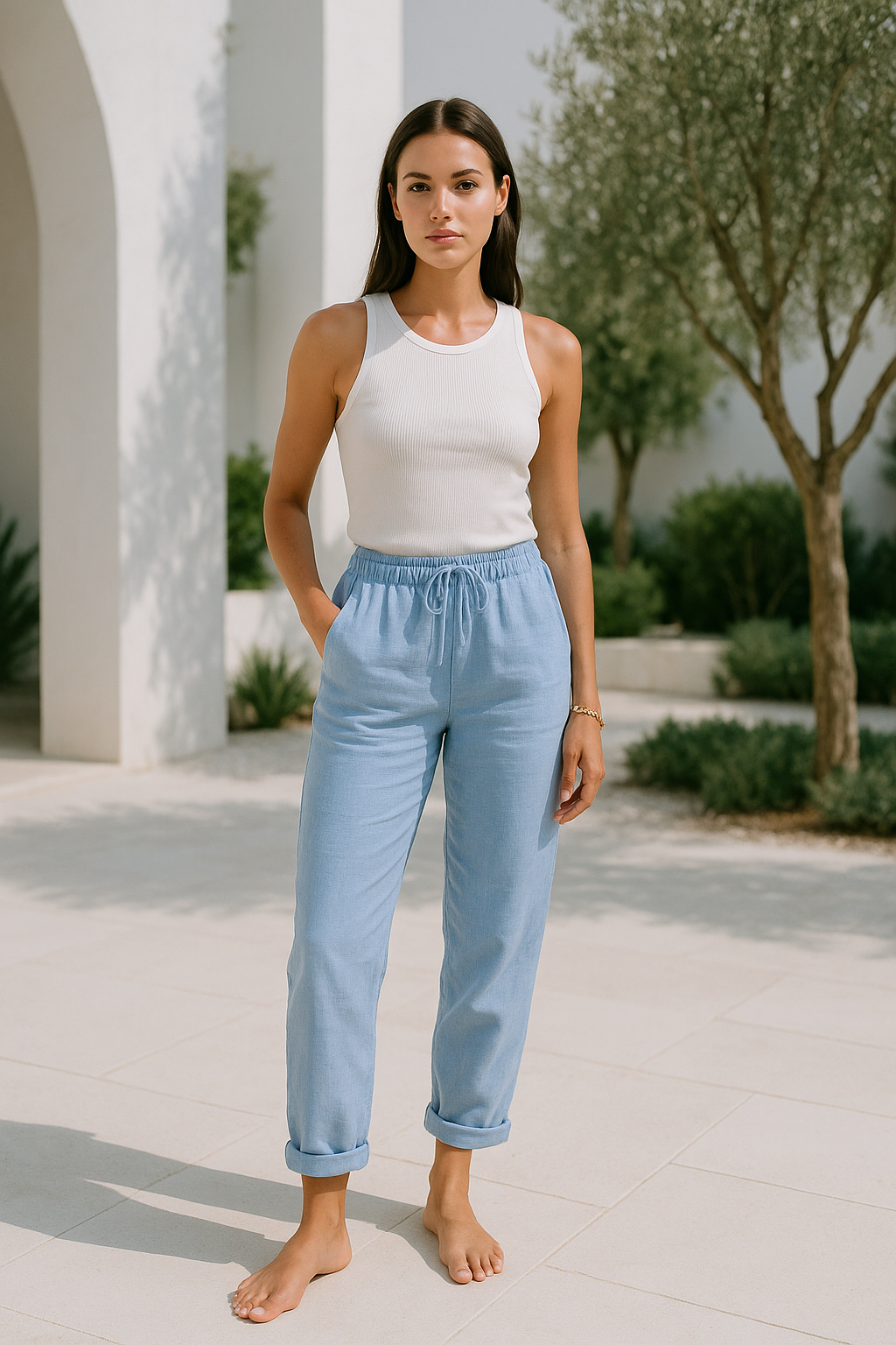 Sofia | Pantalones Holgados con Cordón para Mujer 1