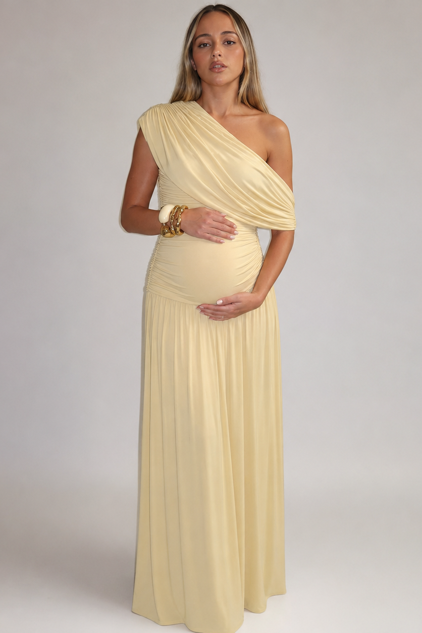 Sofía | Vestido Fiesta Premamá Asimétrico para Embarazadas Elegantes 0
