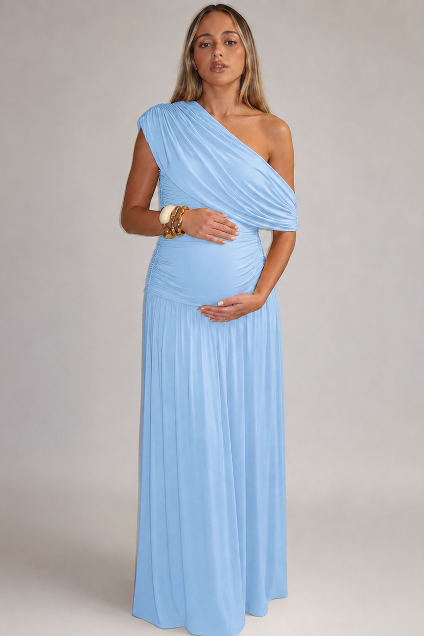 Sofía | Vestido Fiesta Premamá Asimétrico para Embarazadas Elegantes 4
