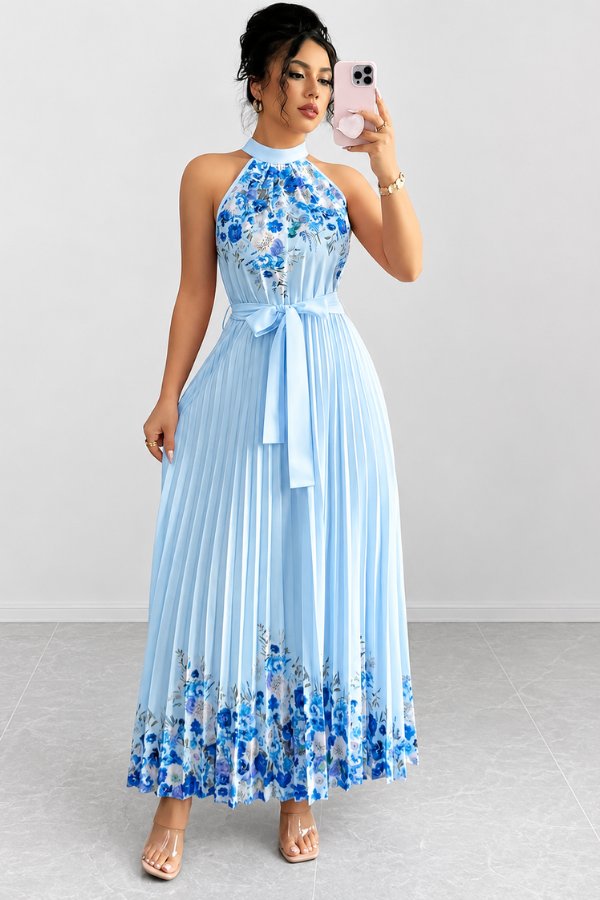 Sofía | Vestido de Noche Midi Floral Plisado para Mujer 3