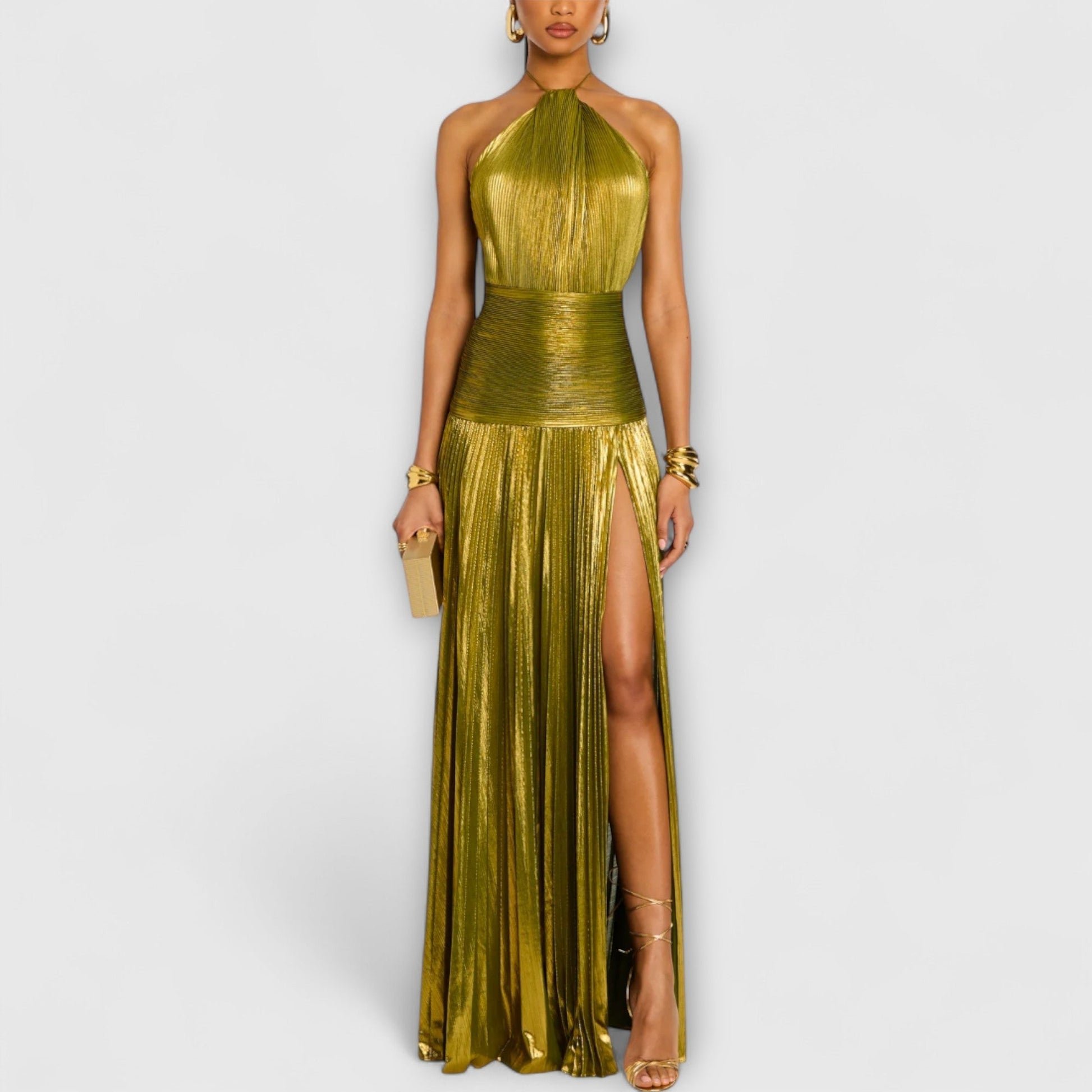 Vestido de Noche CELESTE | Elegante Vestido Largo con Abertura Lateral para Eventos Especiales 0