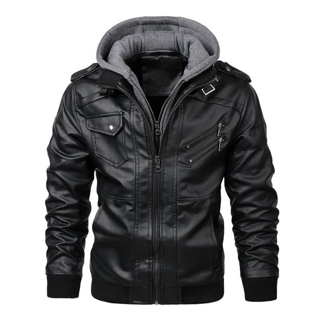 Chaqueta Bjorn con cierre de cremallera frontal, detalle completo