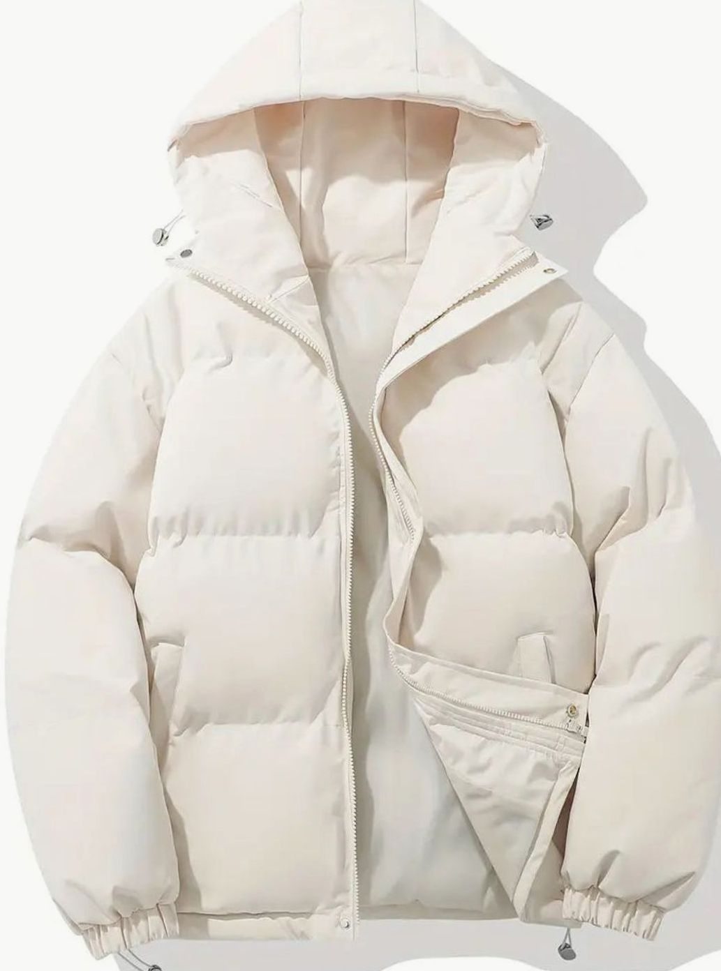 Bolsillo lateral con cremallera del chaquetón acolchado de invierno