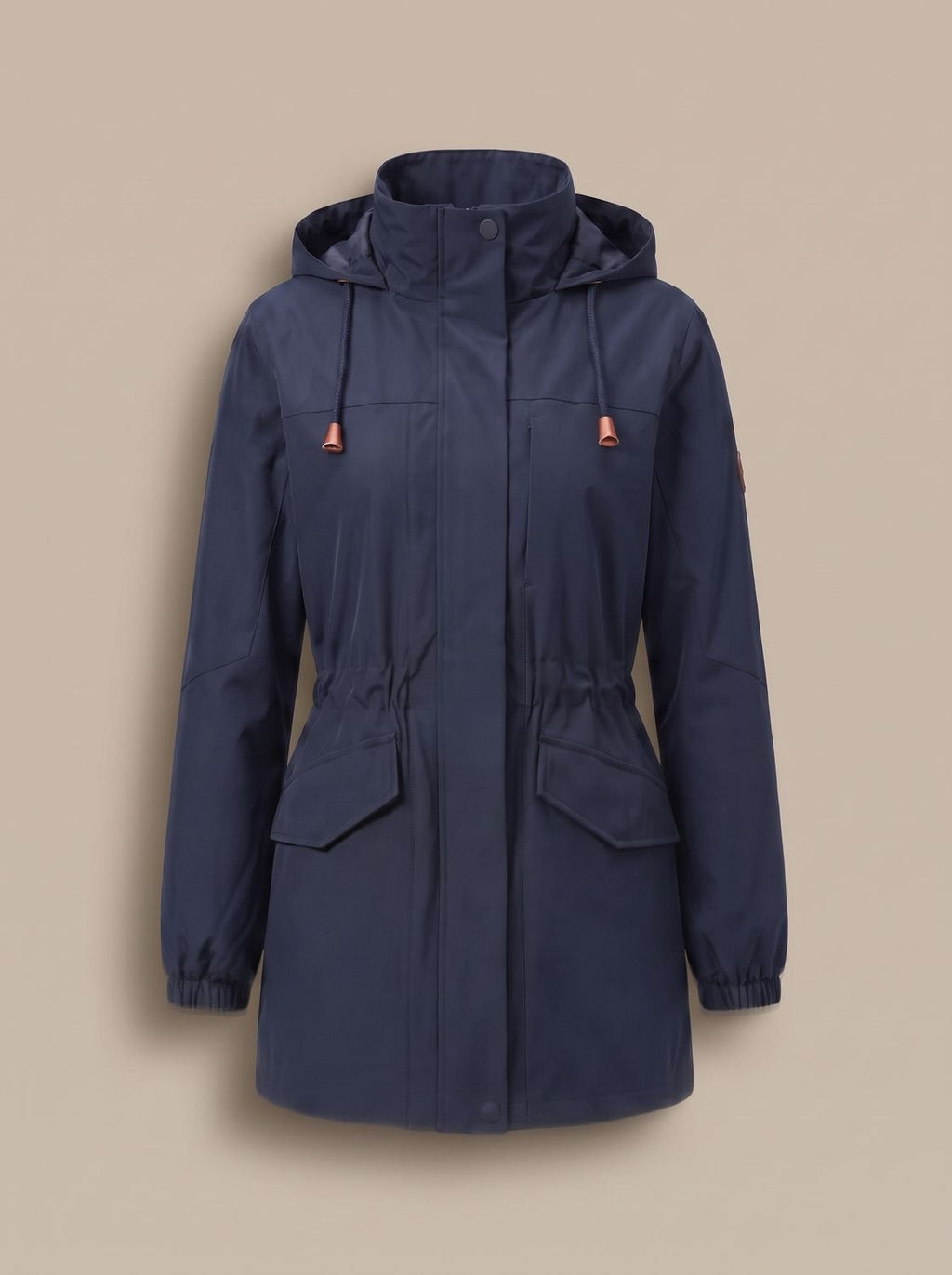 Cintura ajustable con cordón interior de la parka de mujer
