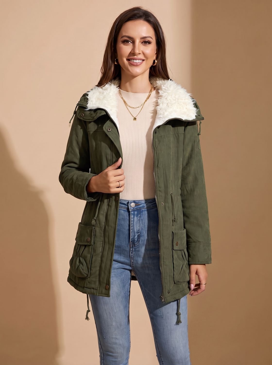 Parka BRUMALYS vista de espalda, color negro