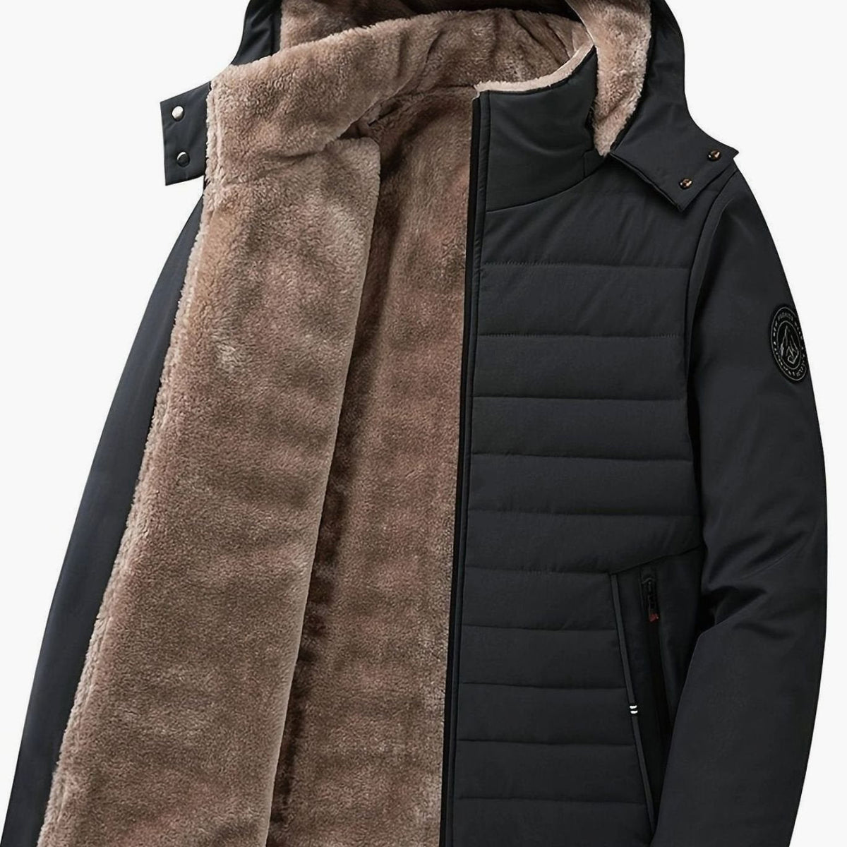 Chaqueta BRUMESKA acolchada con capucha en color negro para mujer