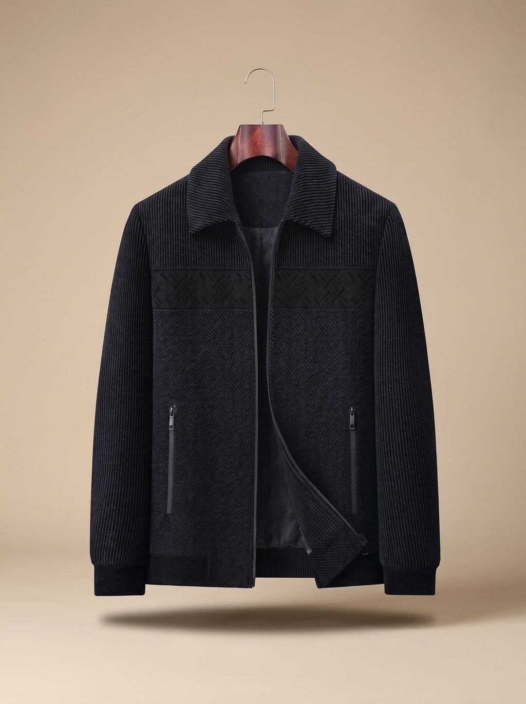 Cazadora bomber acolchada DRAYLON para hombre en color azul marino, vista frontal