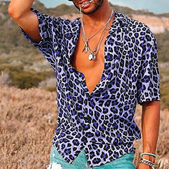 Ethan | Camisa De Verano Estampada De Leopardo Para Hombre - Noa Lagos