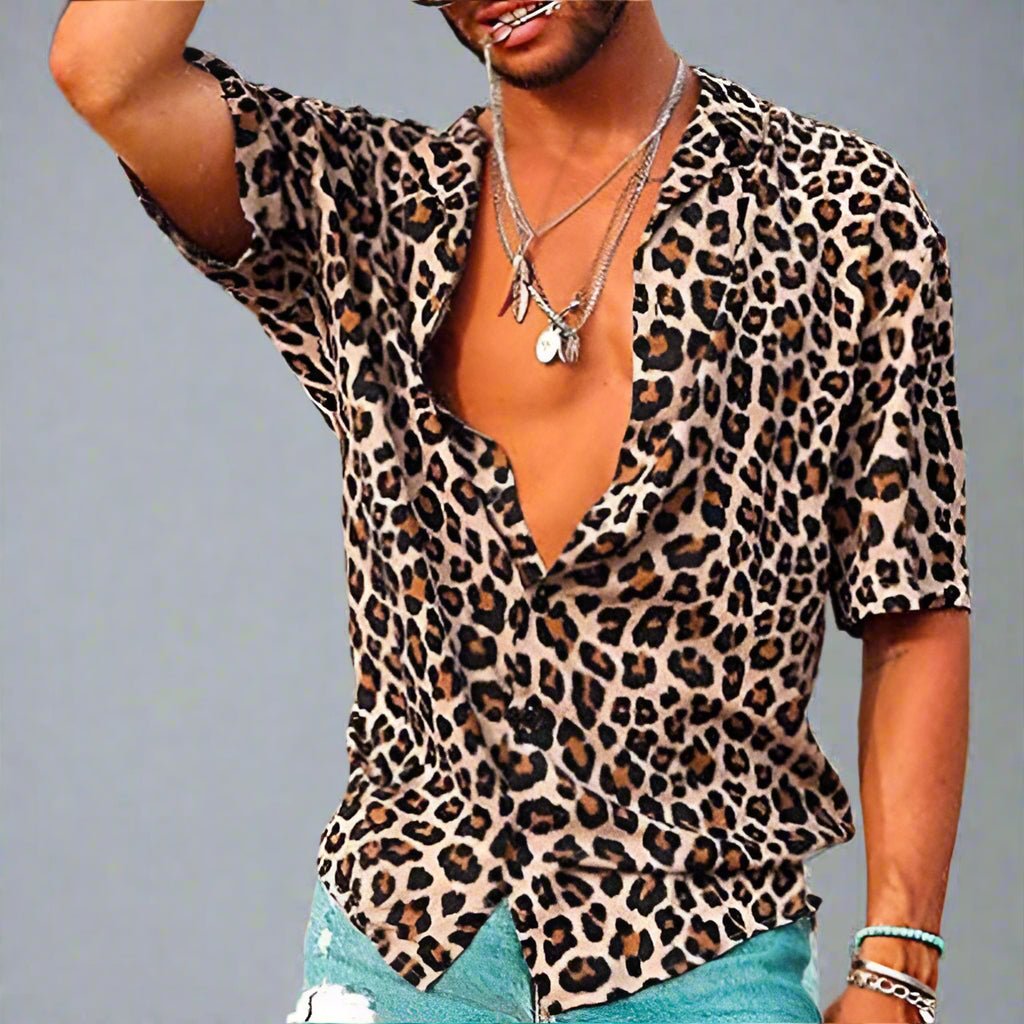Ethan | Camisa De Verano Estampada De Leopardo Para Hombre - Noa Lagos