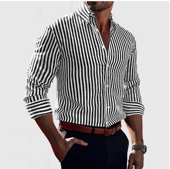 Ethan | Camisa Slim Fit Elegante de Rayas Verticales - Noa Lagos