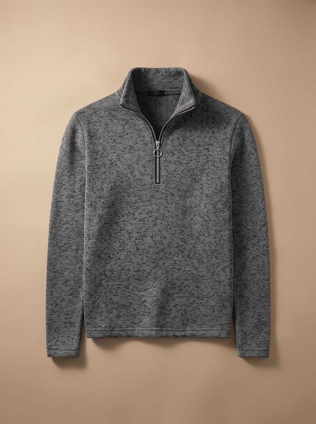 Jersey de punto fino con media cremallera y cuello alto para hombre