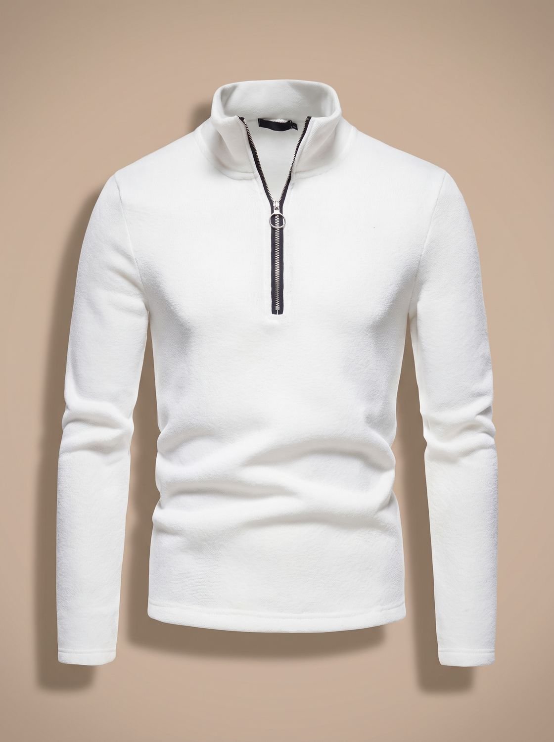 Hombre con jersey de punto fino jaspeado en look smart-casual