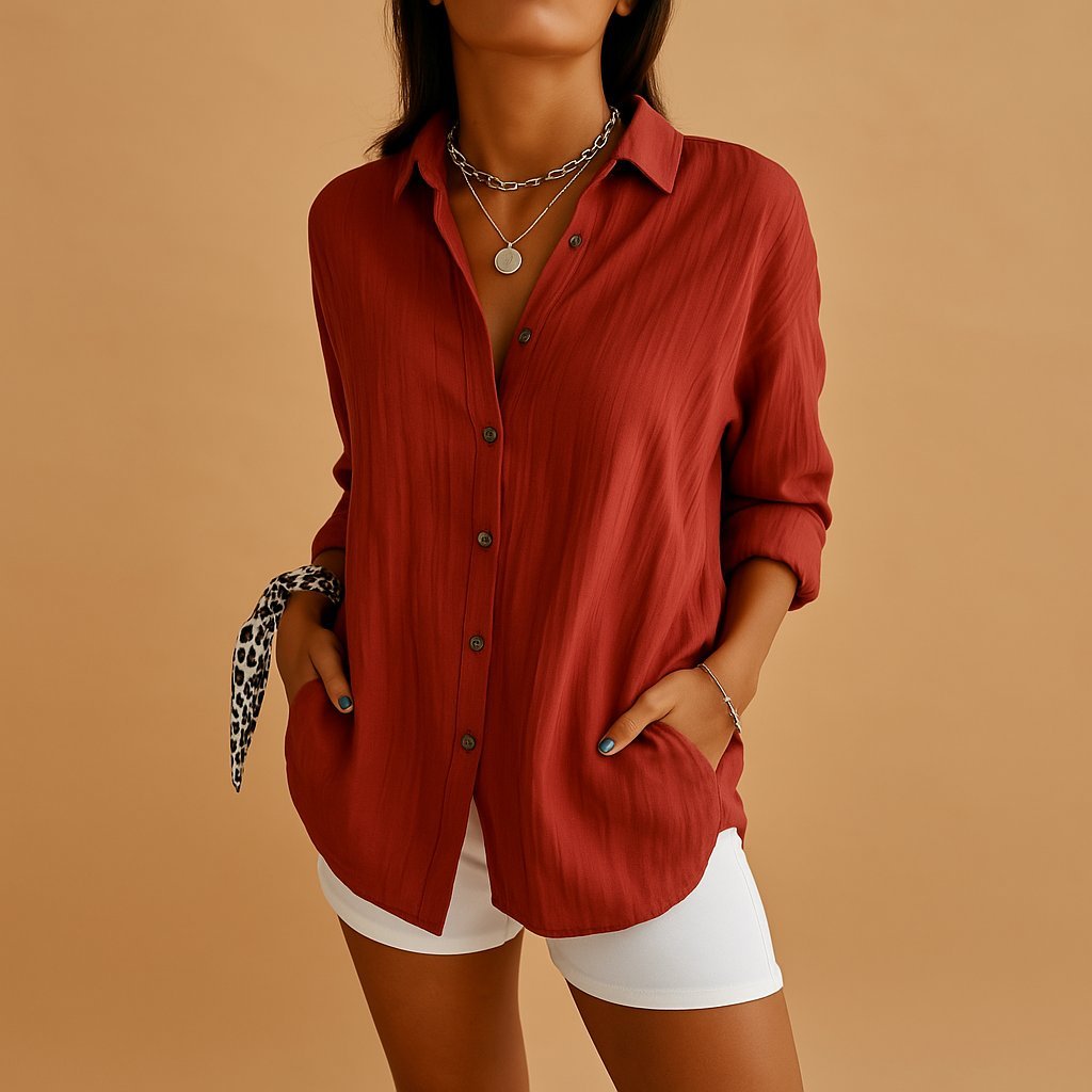 Isabel | Blusa de Lino con Botones para Mujer, Manga Larga y Ajuste Relajado - Noa Lagos