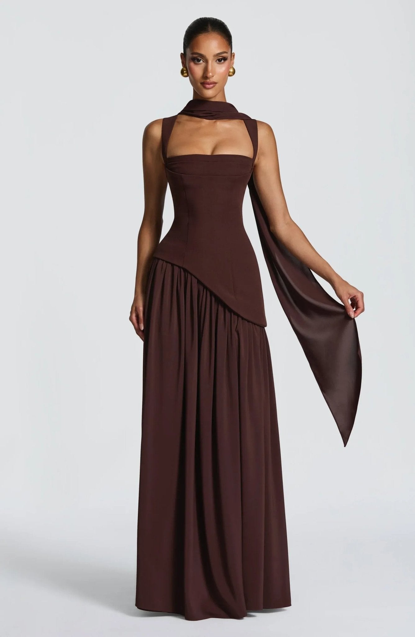 Isabel | Vestido Largo Elegante Sin Mangas para Fiesta en Burdeos - Noa Lagos