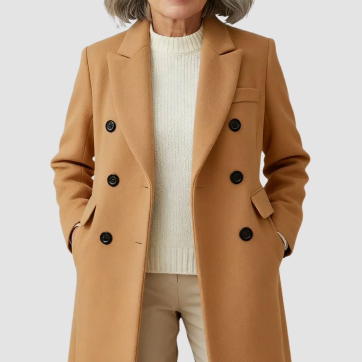 Abrigo de lana para mujer en varios colores disponibles, estilo clásico de invierno