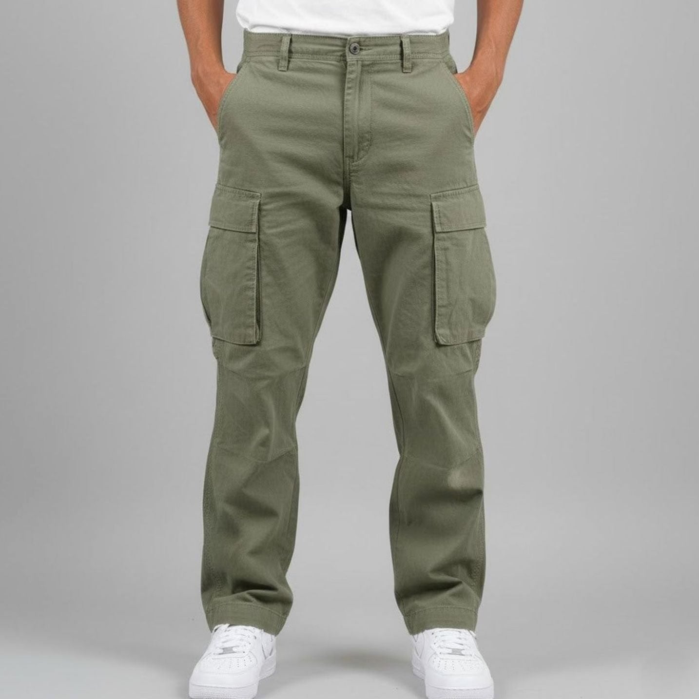 Pantalón cargo Kaden en verde oscuro, estilo streetwear masculino