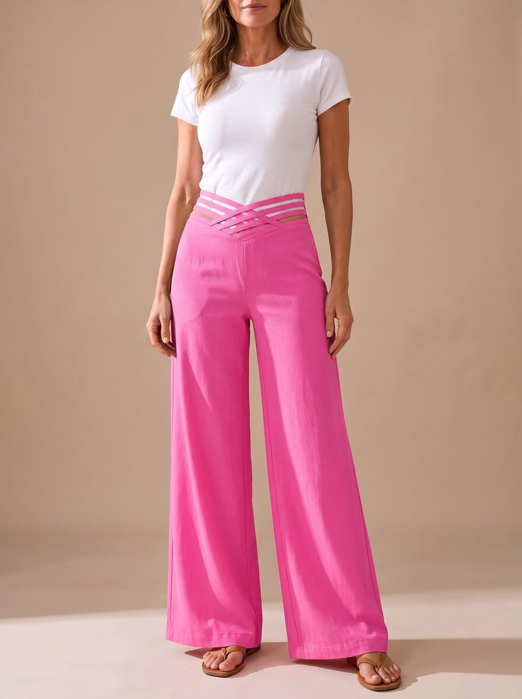 Pantalón ancho de talle alto en distintos colores disponibles