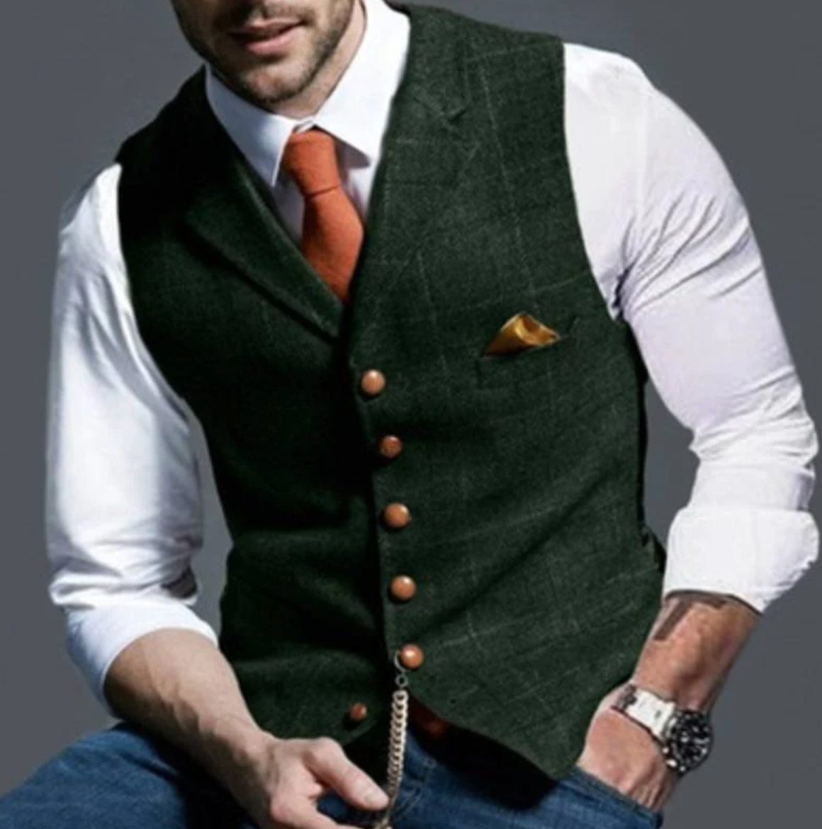 Chaleco Marlon en color gris, ideal para look de oficina