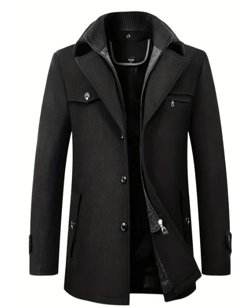 Hombre con abrigo Marlow de mezcla de lana en look formal