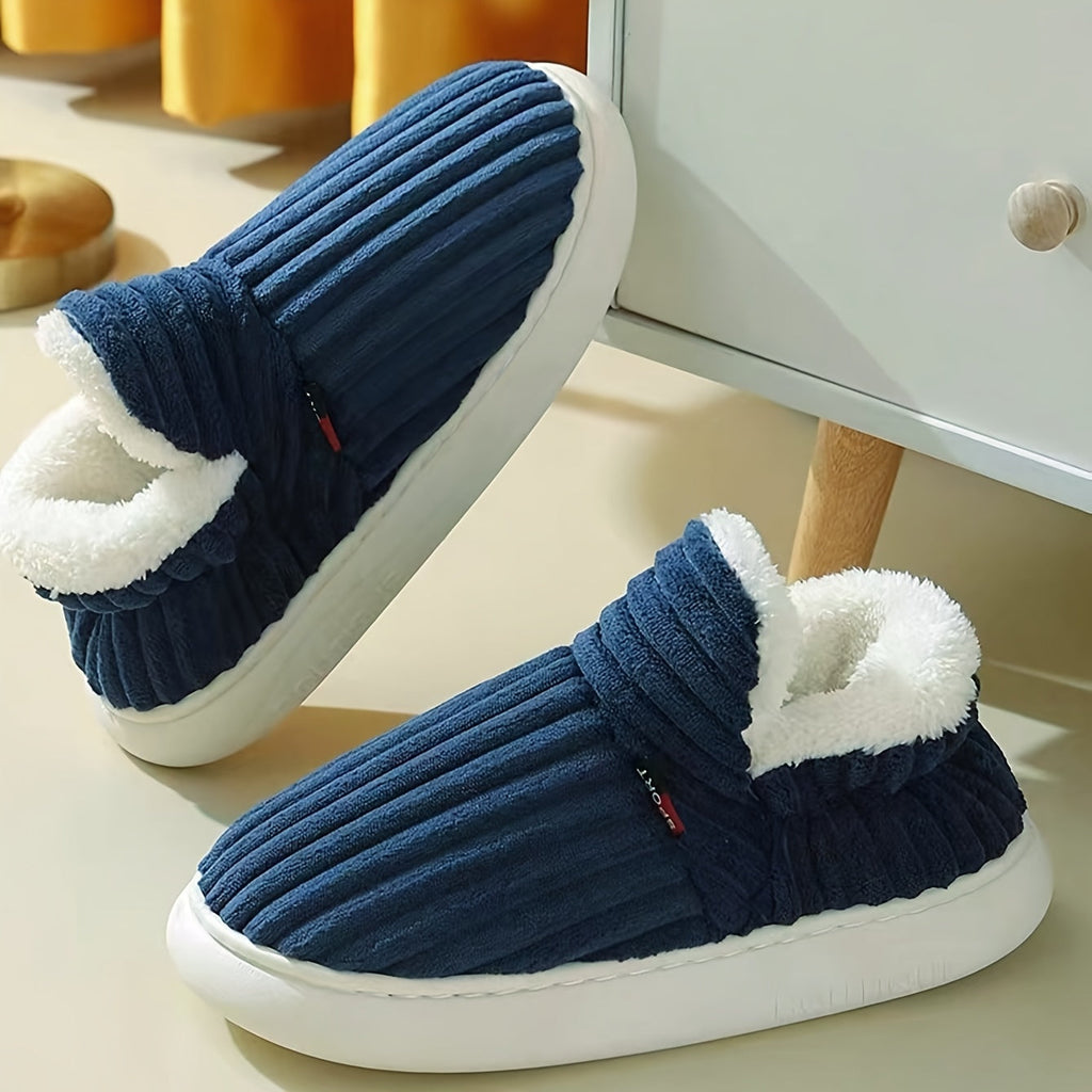 Zapatillas de invierno Nieva, primer plano de la textura afelpada