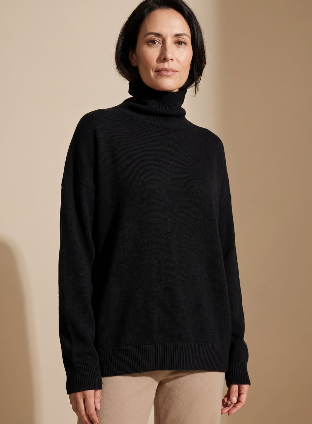 Jersey oversize de cuello alto en varios colores disponibles