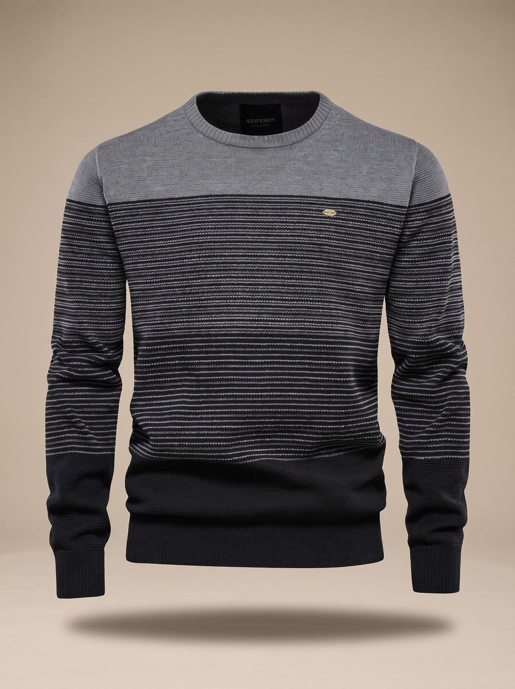 Jersey de punto a rayas combinado con camisa para look smart casual