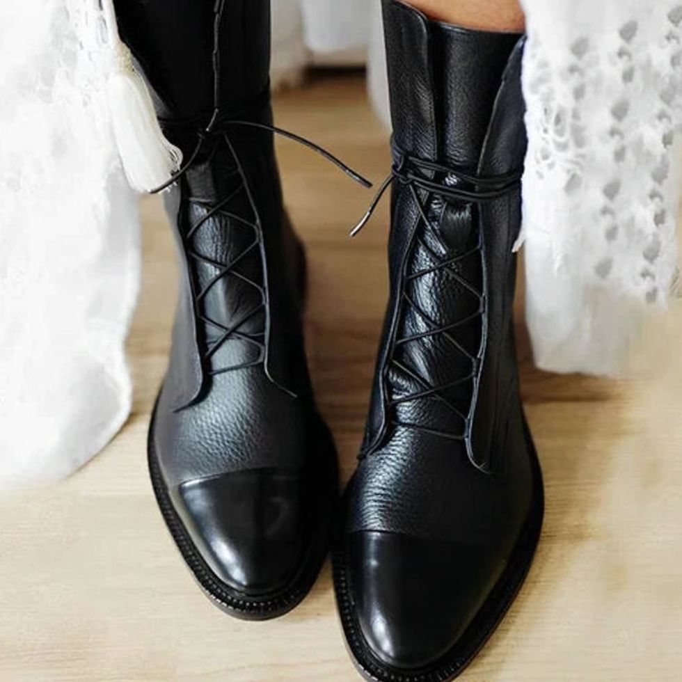 Botines de cordones ODESSIA en polipiel con punta cap-toe para mujer