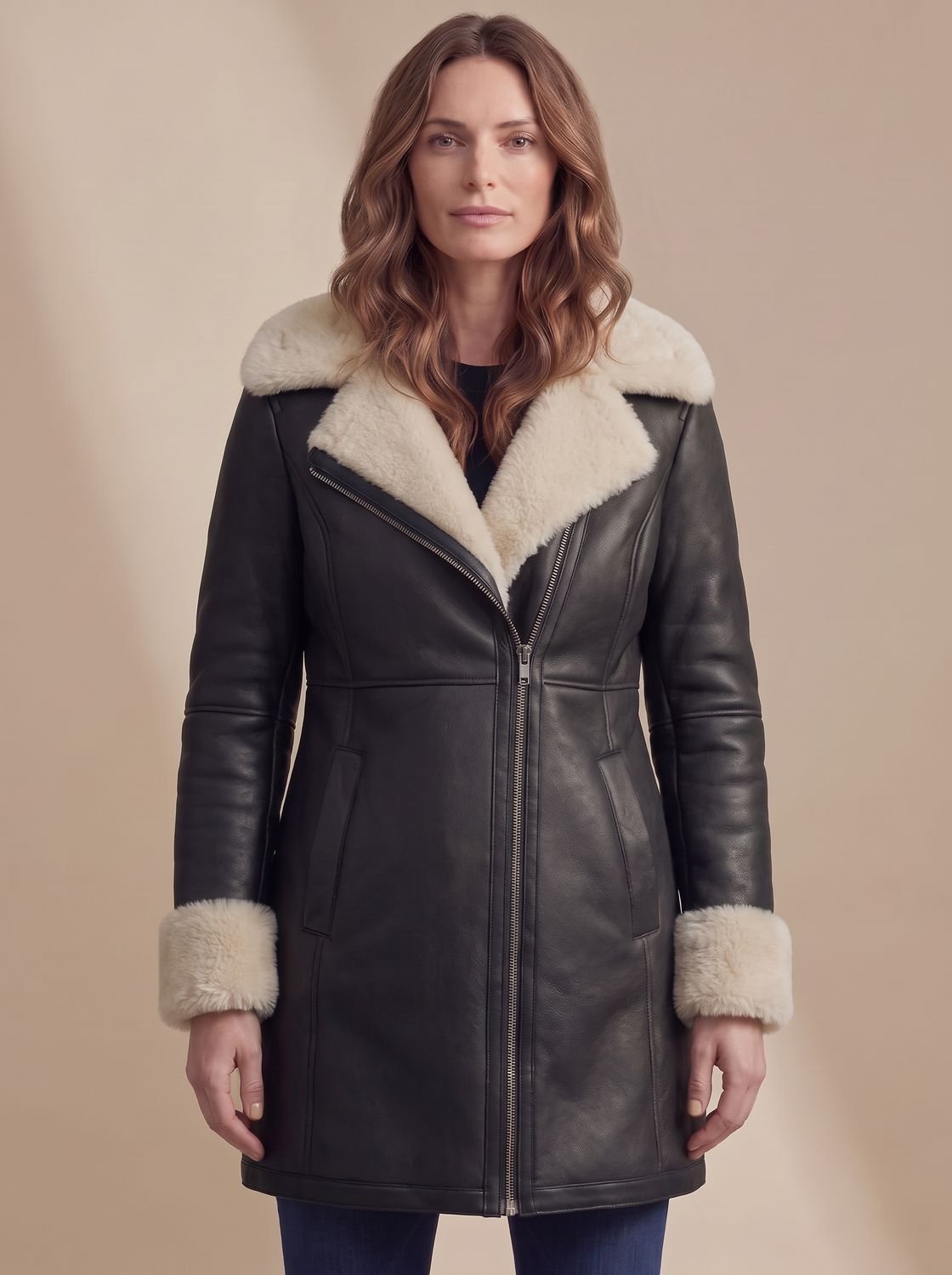Abrigo OSALINNE combinado con look casual de invierno
