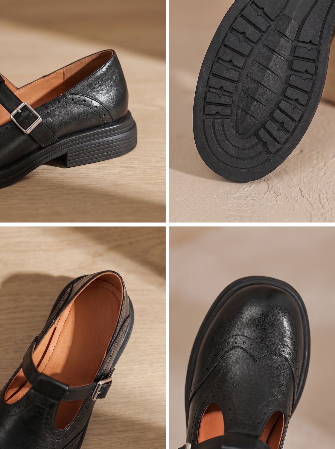 Zapatos vintage brogue combinados con falda midi para look de oficina