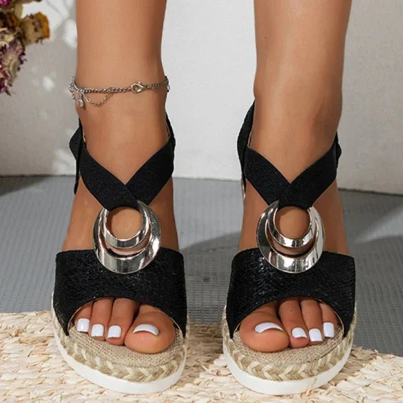 Sandalias con cuña en estampado serpiente para mujer – SELMA SNAKE - Noa Lagos