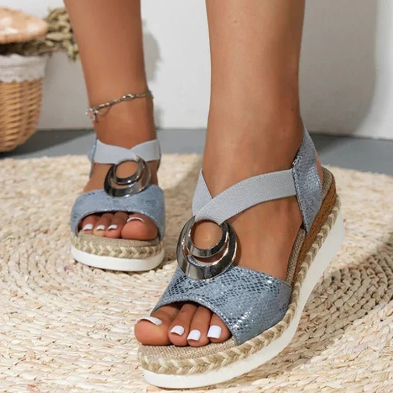 Sandalias con cuña en estampado serpiente para mujer – SELMA SNAKE - Noa Lagos
