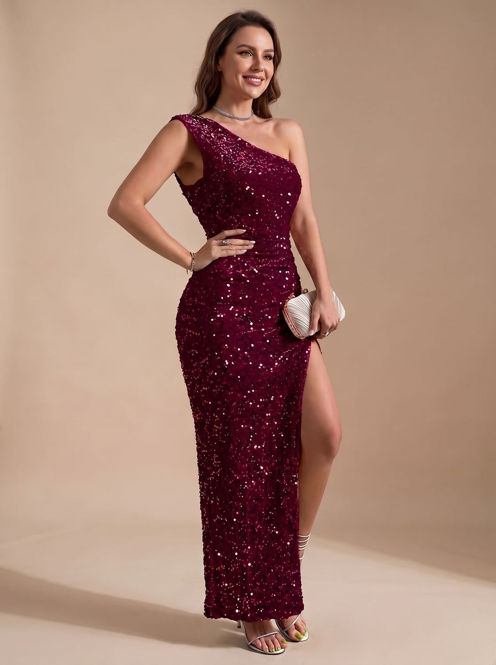 Vestido de lentejuelas perfecto para Navidad, gala o boda