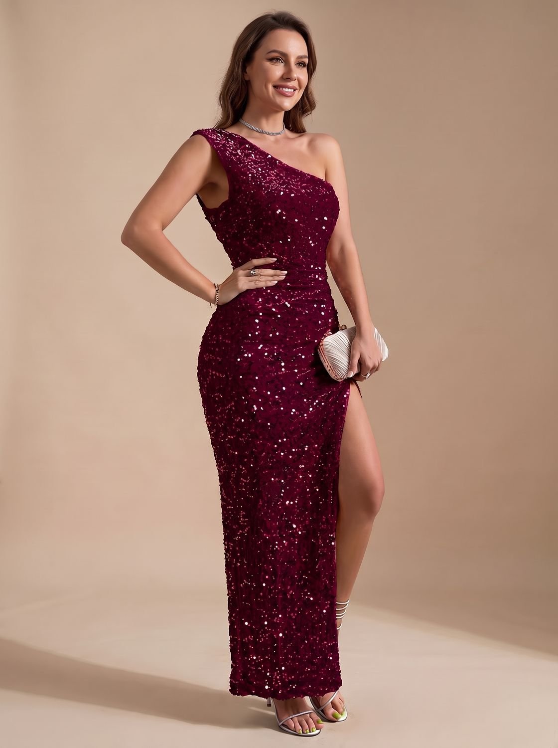 Vestido de lentejuelas perfecto para Navidad, gala o boda