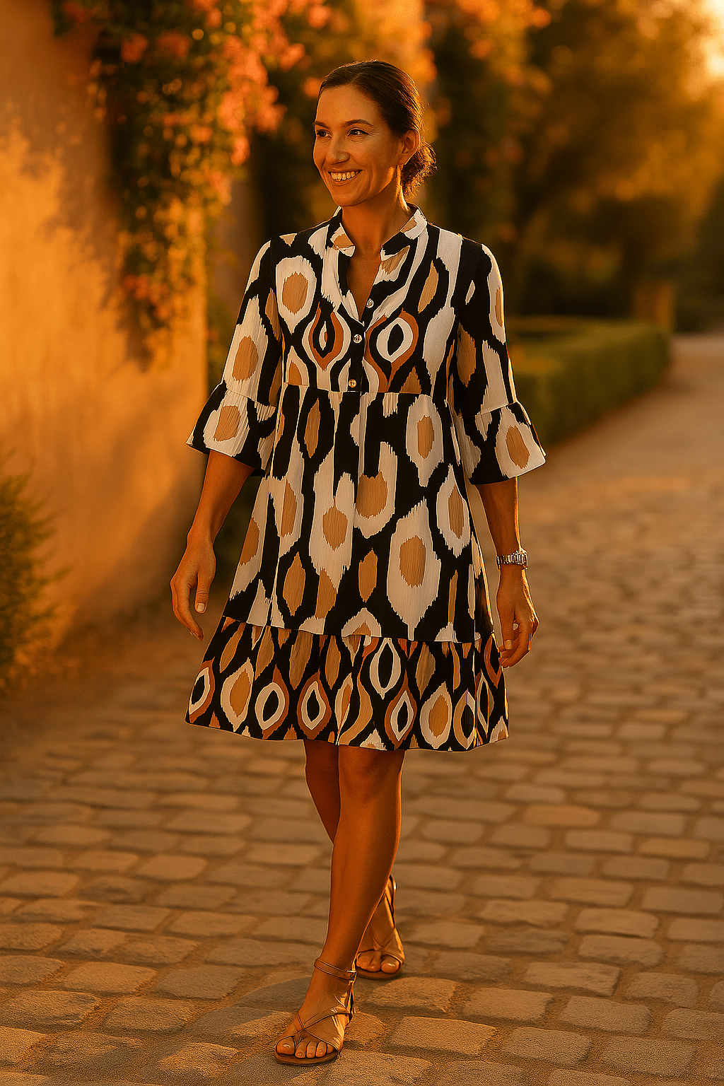 Sofía | Moderno Vestido de Verano con Estampado Abstracto para Mujer - Noa Lagos