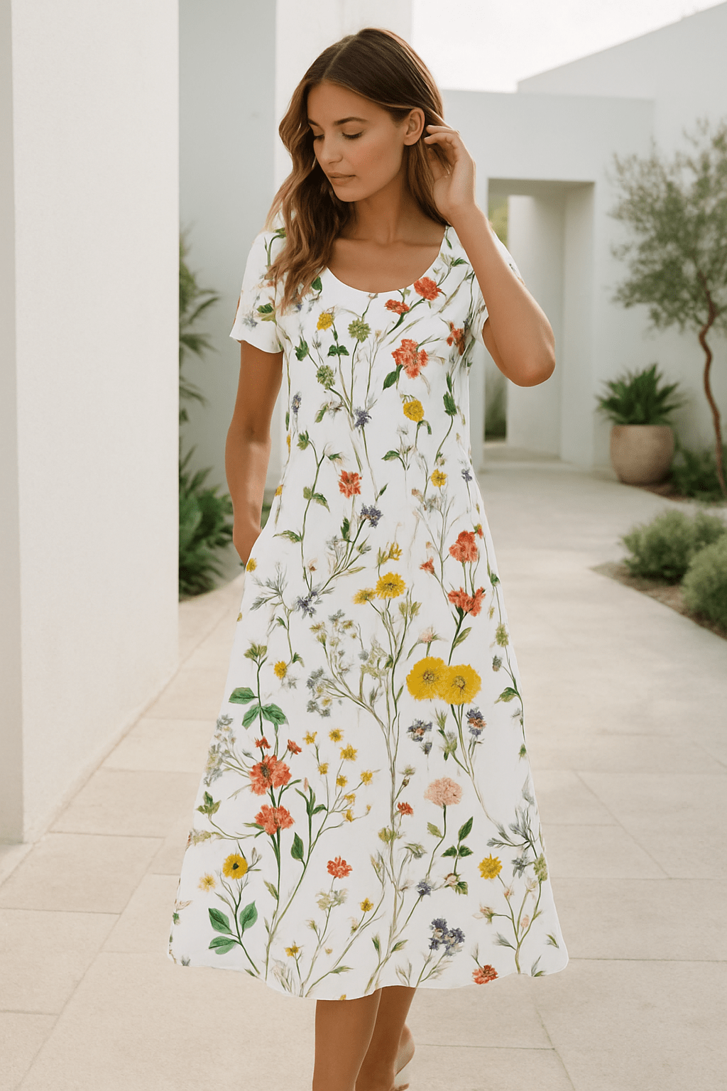 Sofia | Vestido de Verano Midi con Estampado Floral - Noa Lagos