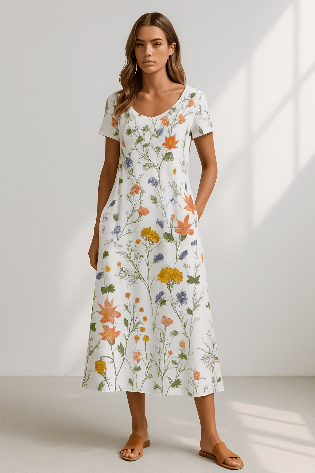 Sofia | Vestido de Verano Midi con Estampado Floral - Noa Lagos