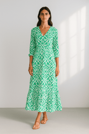 Sofia | Vestido Largo Midi de Verano con Escote en V para Mujer - Noa Lagos