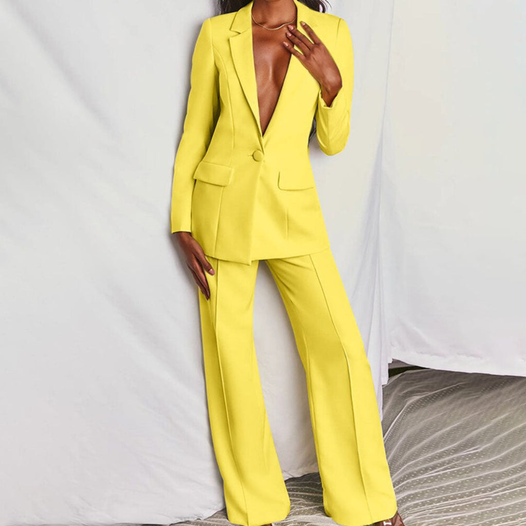 Conjunto Valentina de blazer y pantalón para mujer, estilo smart casual